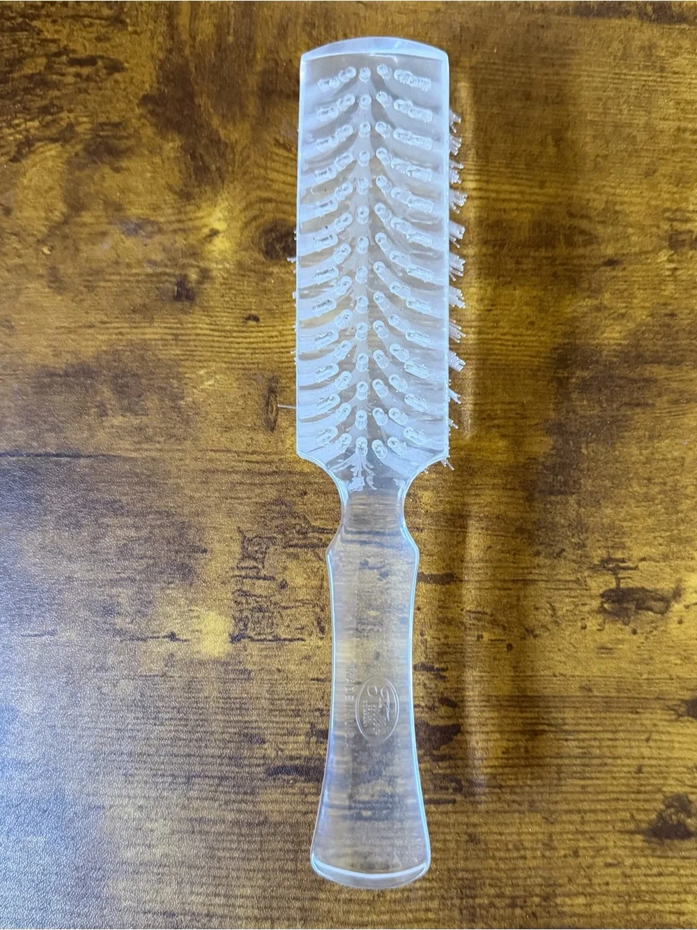 Vintage FULLER LUCITE 7.5” Clear Nylon Bristle Brush RARE